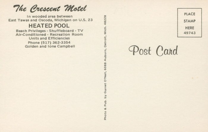 Crescent Motel - Vintage Postcard